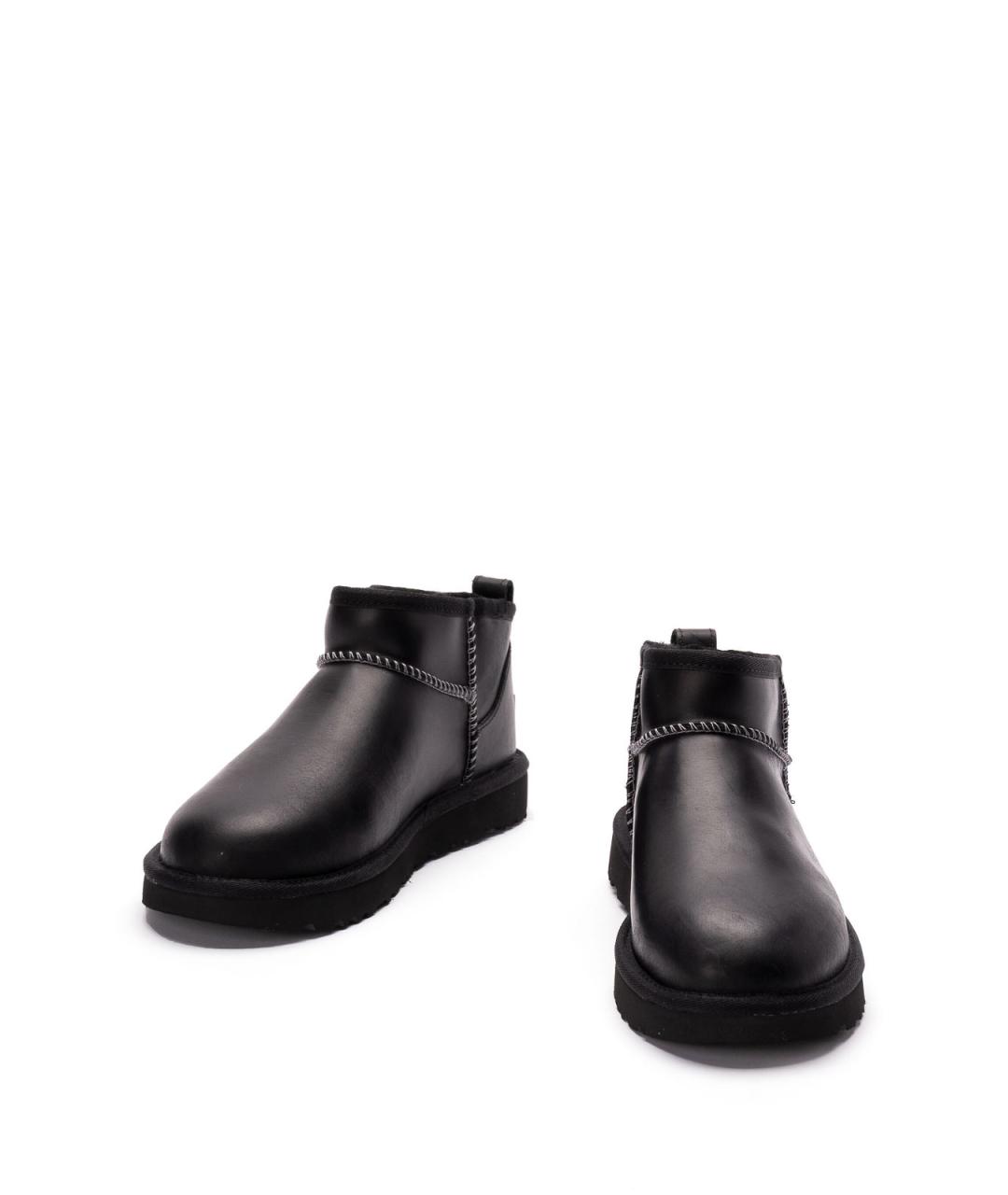 UGG Черные кожаные ботинки, фото 3