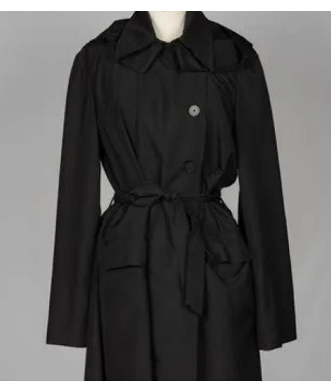 ANN DEMEULEMEESTER Черный полиэстеровый тренч/плащ, фото 3