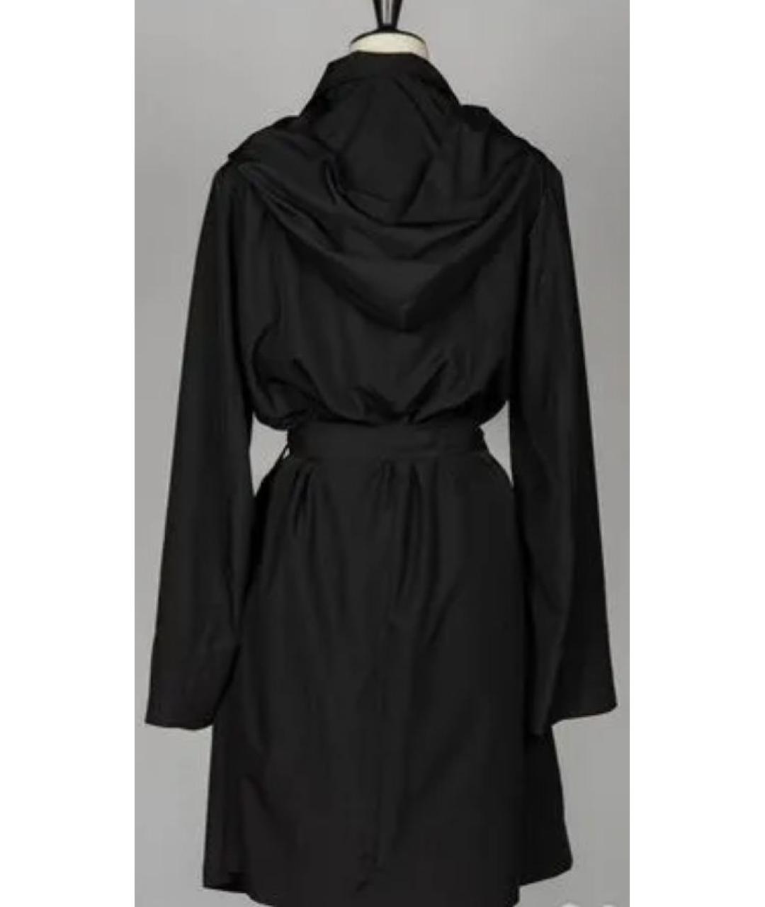 ANN DEMEULEMEESTER Черный полиэстеровый тренч/плащ, фото 2