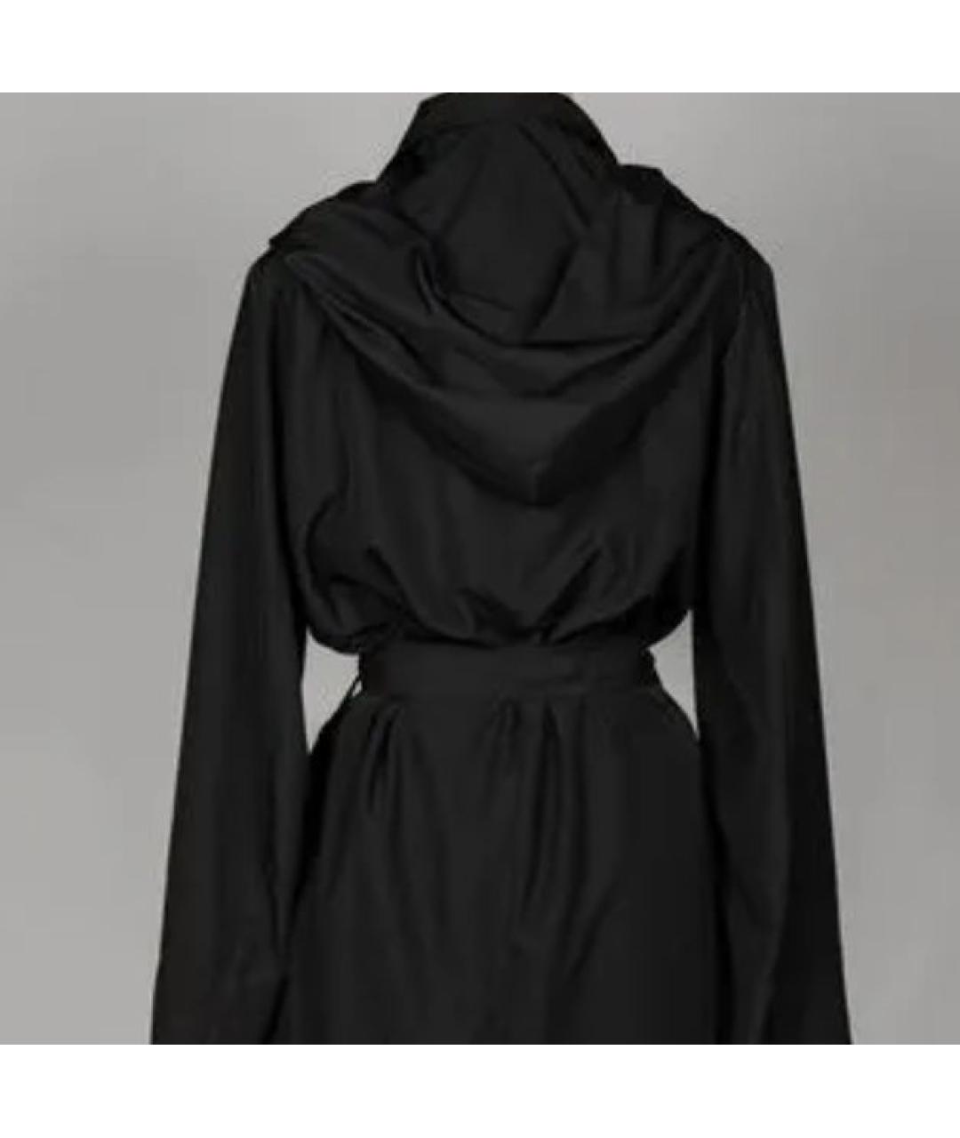 ANN DEMEULEMEESTER Черный полиэстеровый тренч/плащ, фото 4
