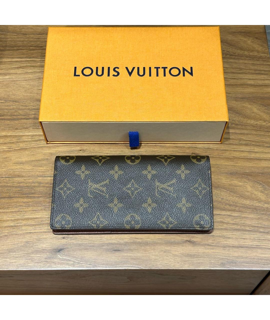 LOUIS VUITTON Коричневый кошелек, фото 6