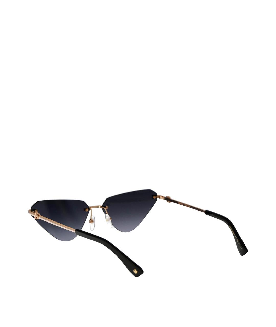 DSQUARED2 Золотые металлические солнцезащитные очки, фото 4