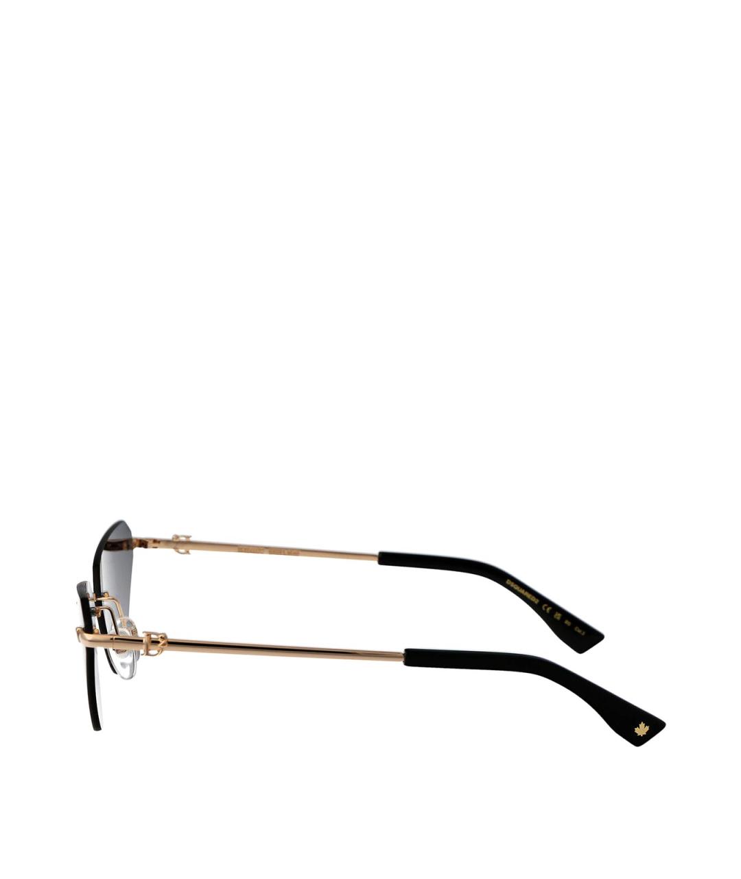 DSQUARED2 Золотые металлические солнцезащитные очки, фото 3
