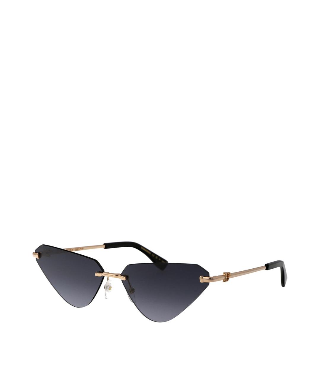 DSQUARED2 Золотые металлические солнцезащитные очки, фото 2