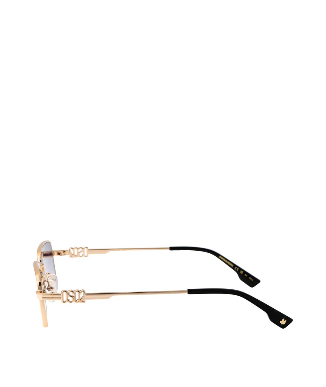 DSQUARED2 Золотые металлические солнцезащитные очки, фото 3