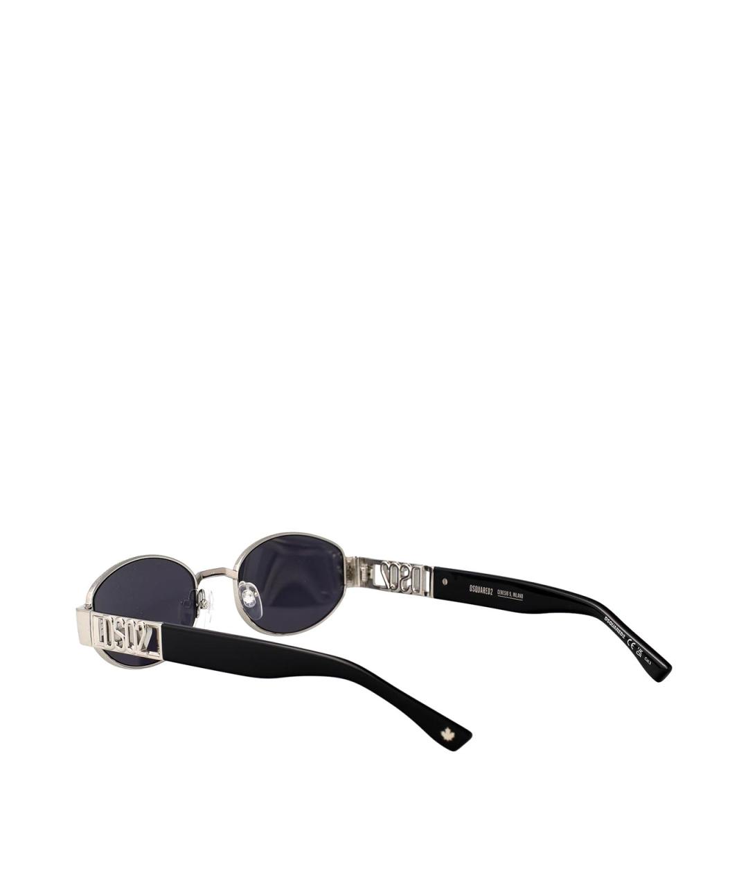 DSQUARED2 Серебряные металлические солнцезащитные очки, фото 4