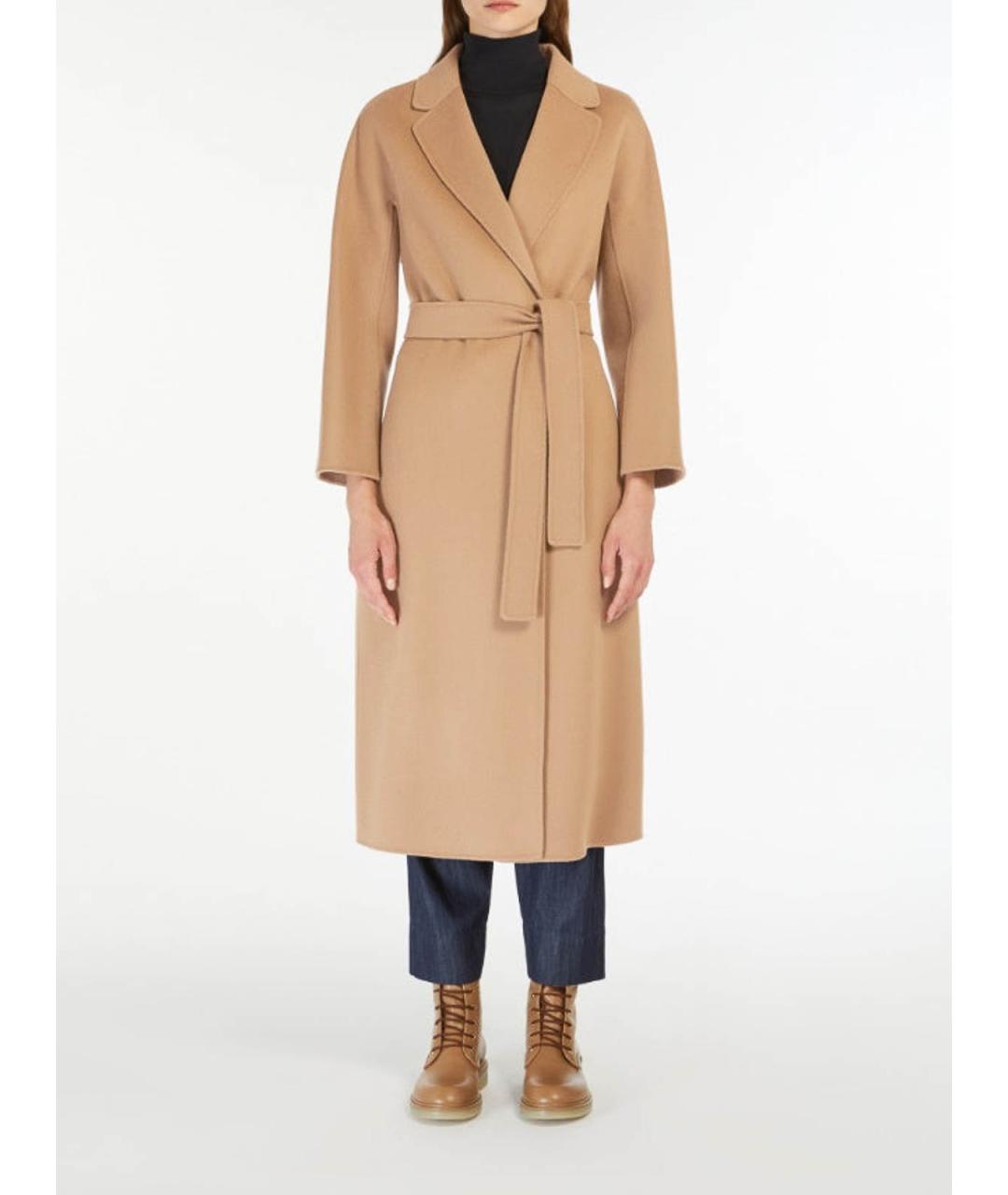 'S MAX MARA Бежевое шерстяное пальто, фото 3