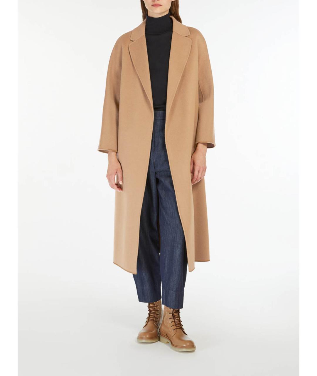 'S MAX MARA Бежевое шерстяное пальто, фото 2