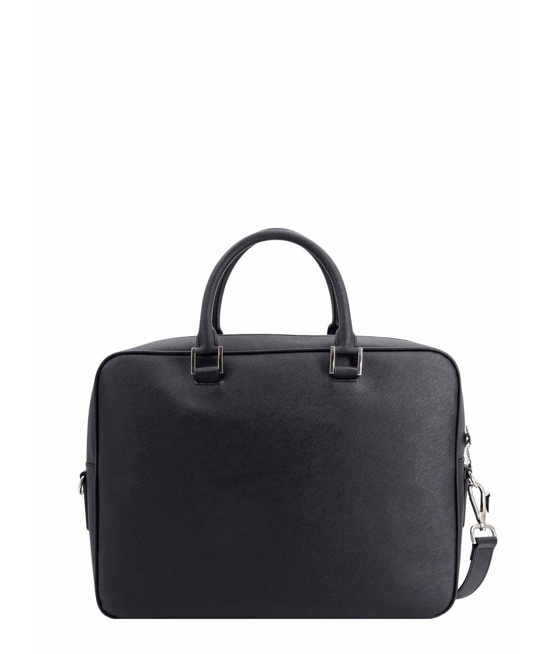 KITON Черный кожаный портфель, фото 2