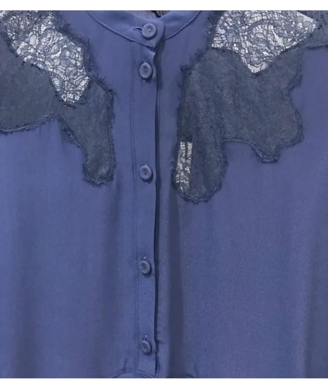 ERMANNO SCERVINO Синяя хлопко-эластановая блузы, фото 3