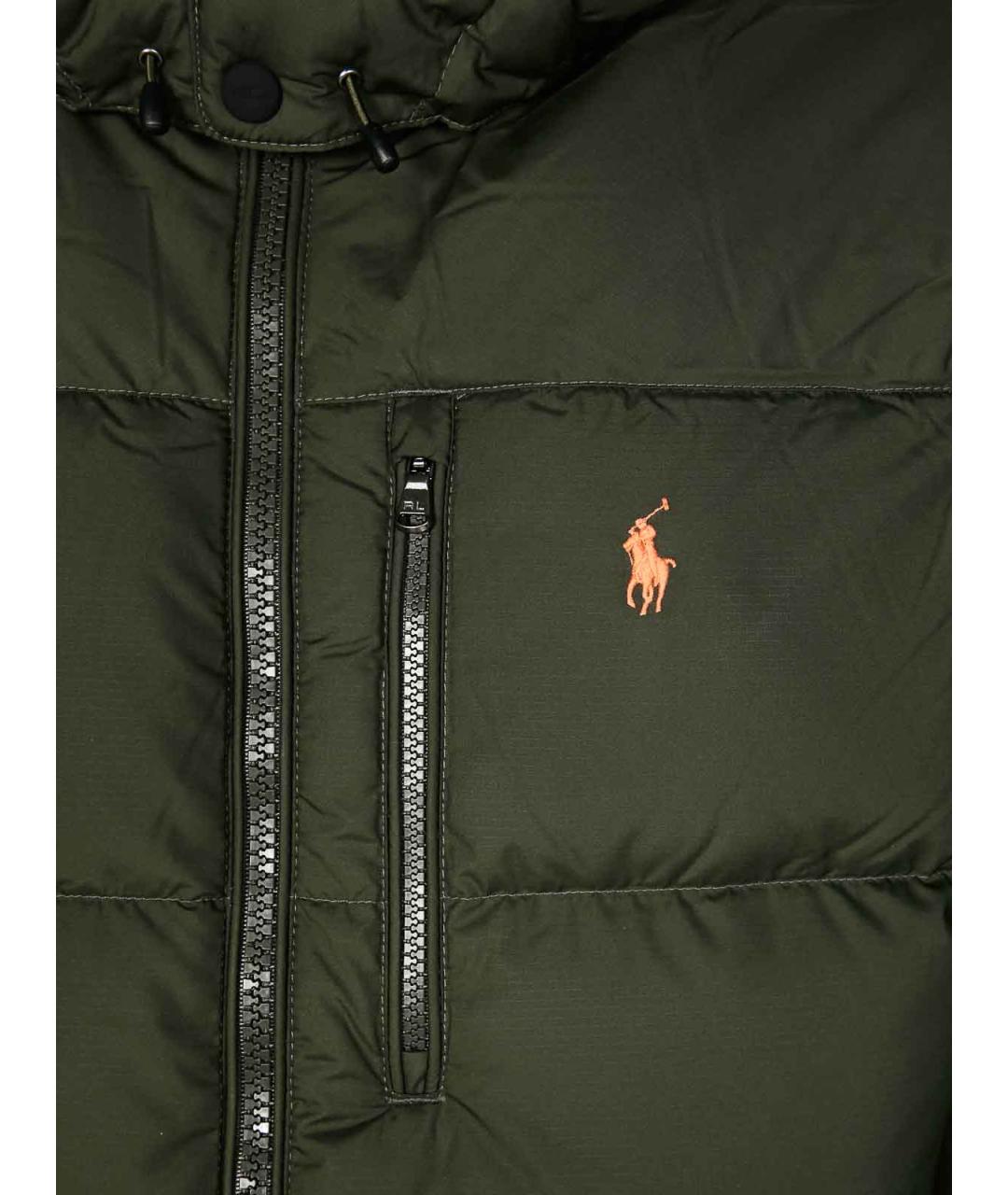 POLO RALPH LAUREN Зеленый полиамидовый пуховик, фото 3