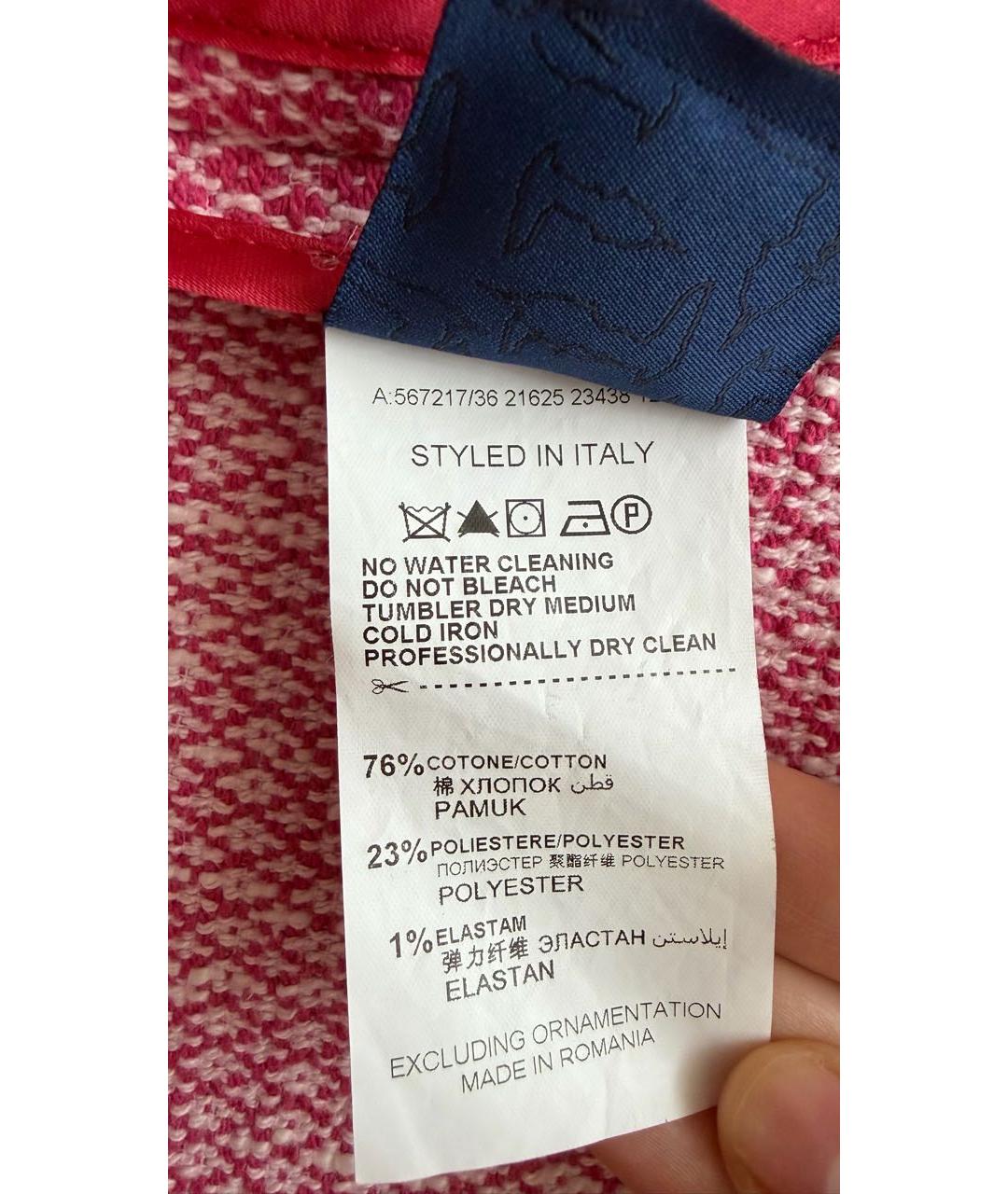 TRUSSARDI JEANS Розовый хлопковый жакет/пиджак, фото 6