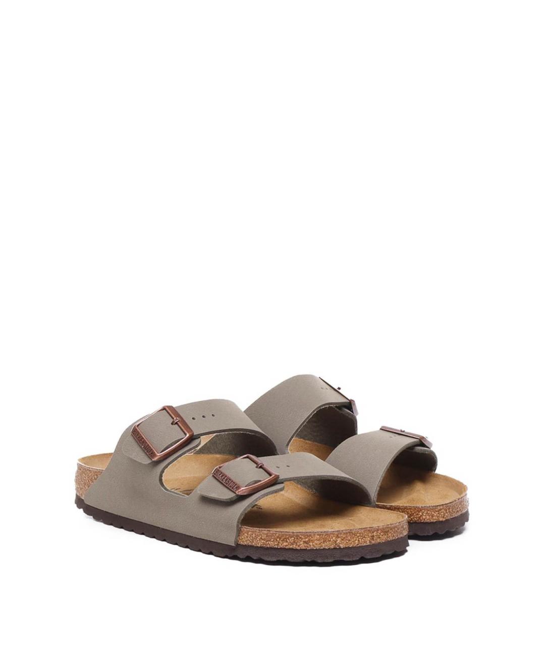BIRKENSTOCK Серые кожаные сандалии, фото 2