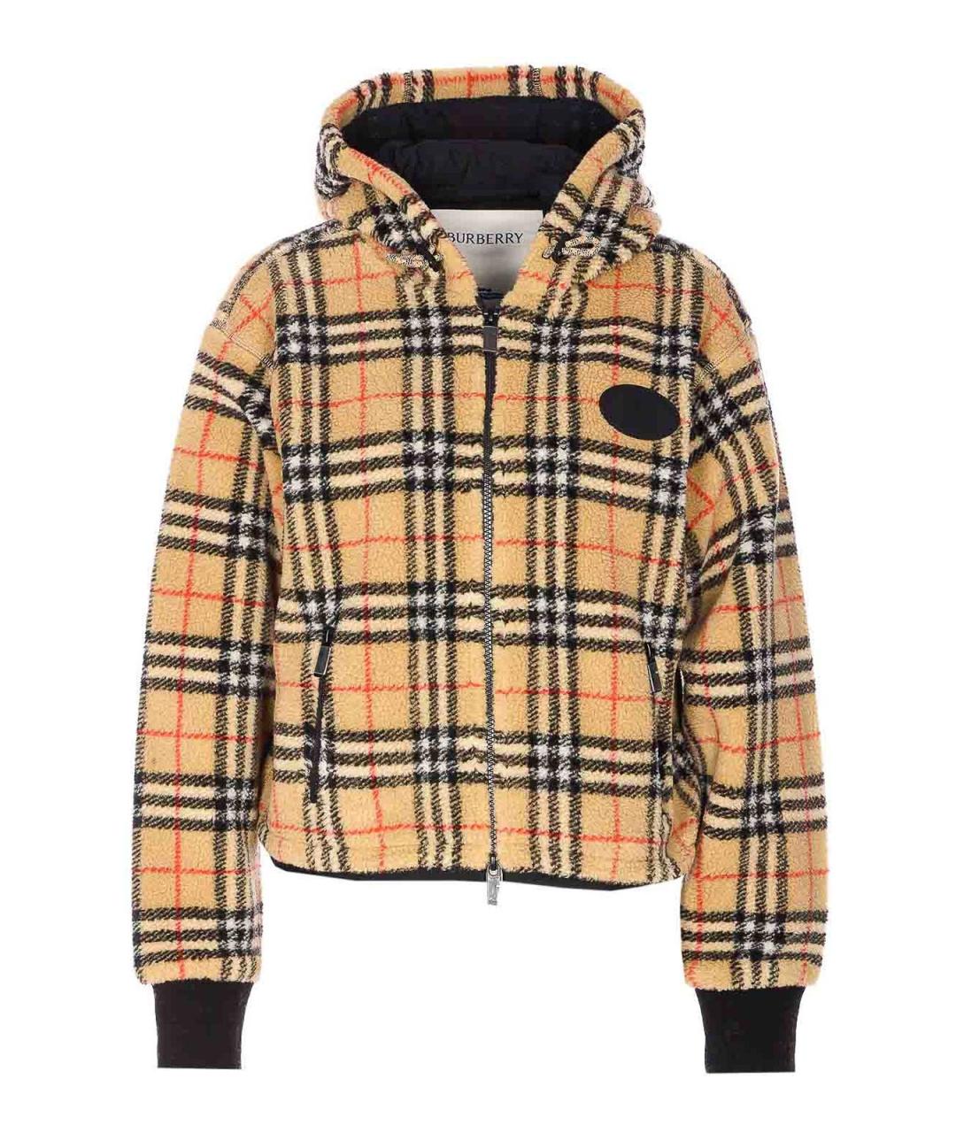 BURBERRY Бежевая полиэстеровая куртка, фото 1