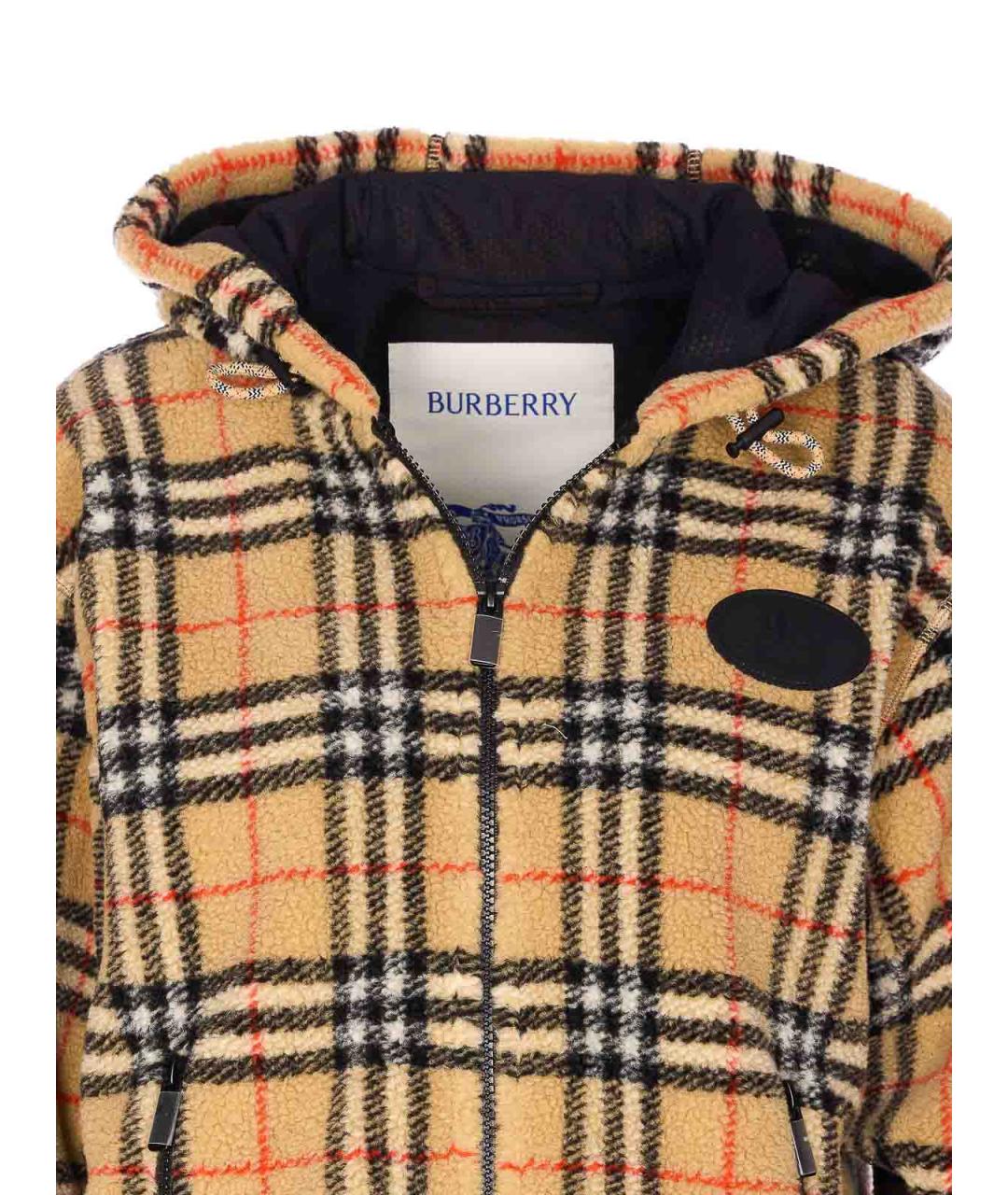 BURBERRY Бежевая полиэстеровая куртка, фото 4