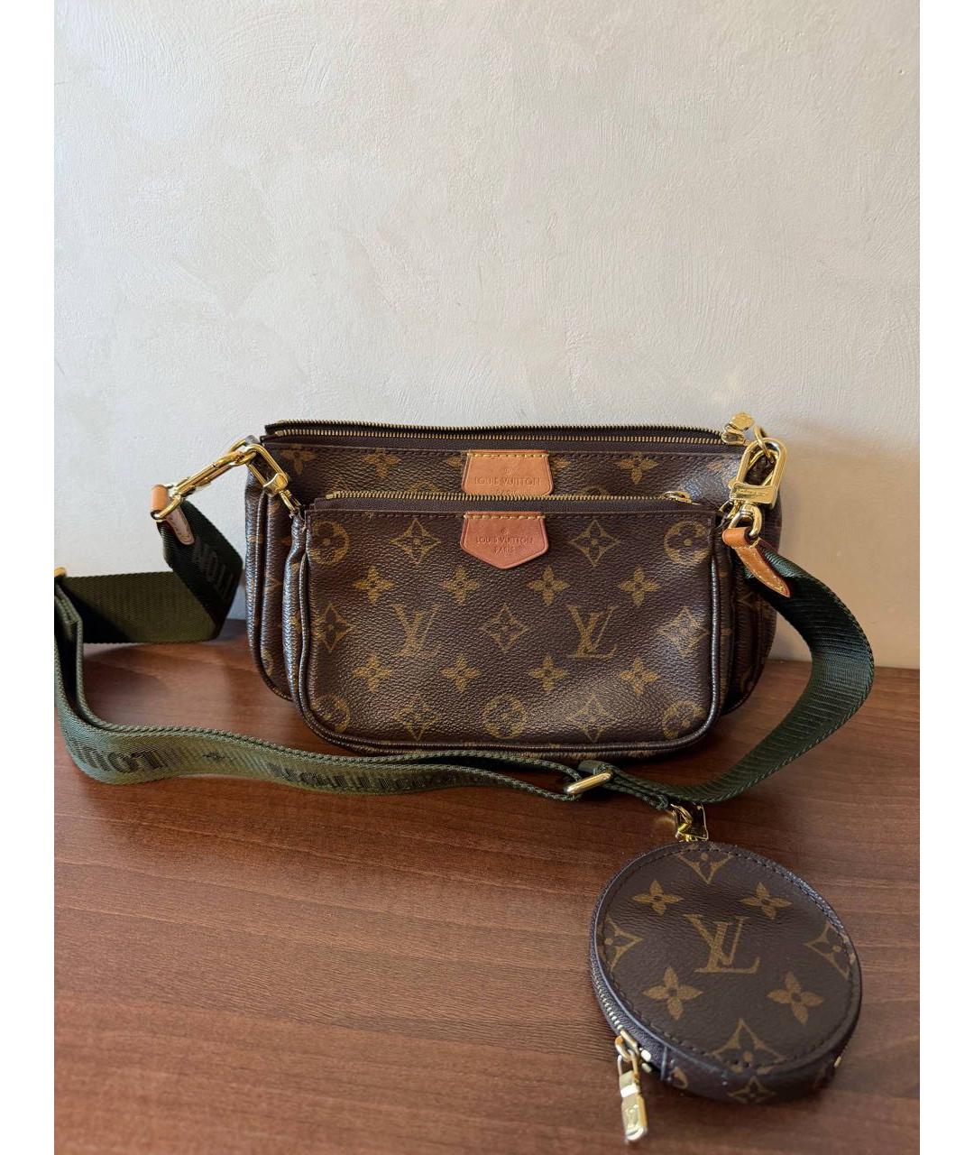 LOUIS VUITTON Коричневая канва сумка на плечо, фото 4