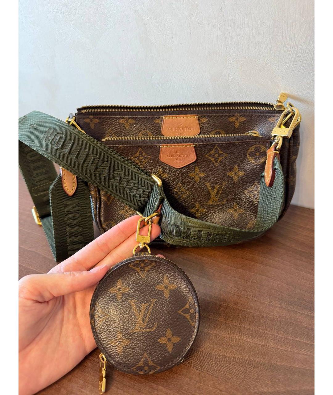 LOUIS VUITTON Коричневая канва сумка на плечо, фото 2