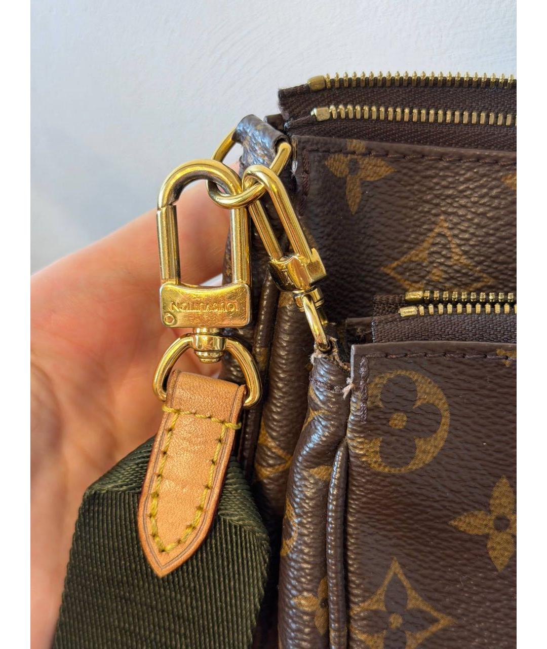 LOUIS VUITTON Коричневая канва сумка на плечо, фото 3