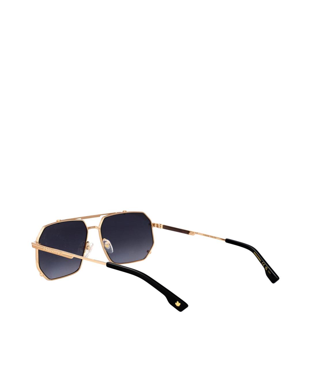 DSQUARED2 Золотые металлические солнцезащитные очки, фото 4