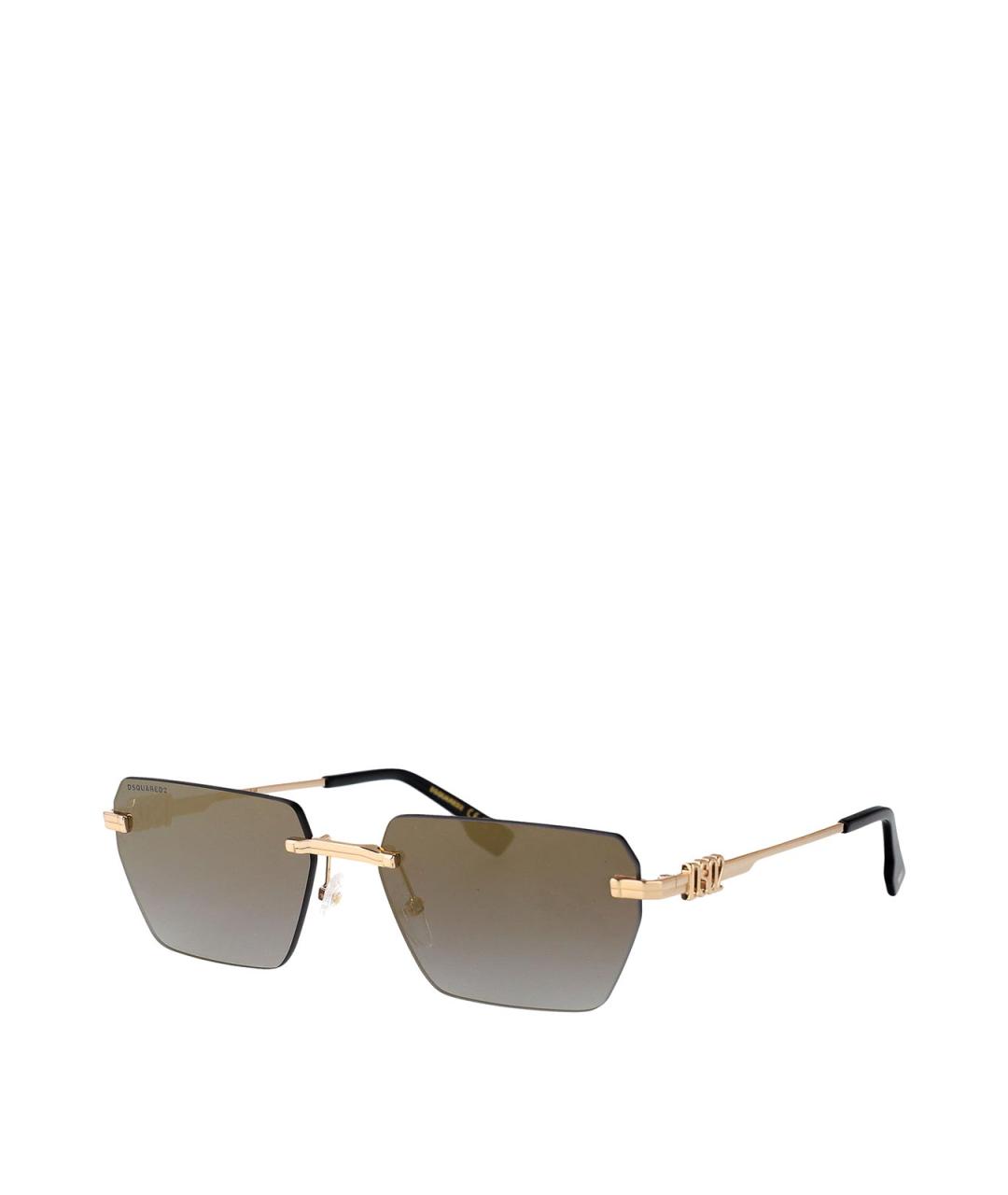 DSQUARED2 Золотые металлические солнцезащитные очки, фото 2