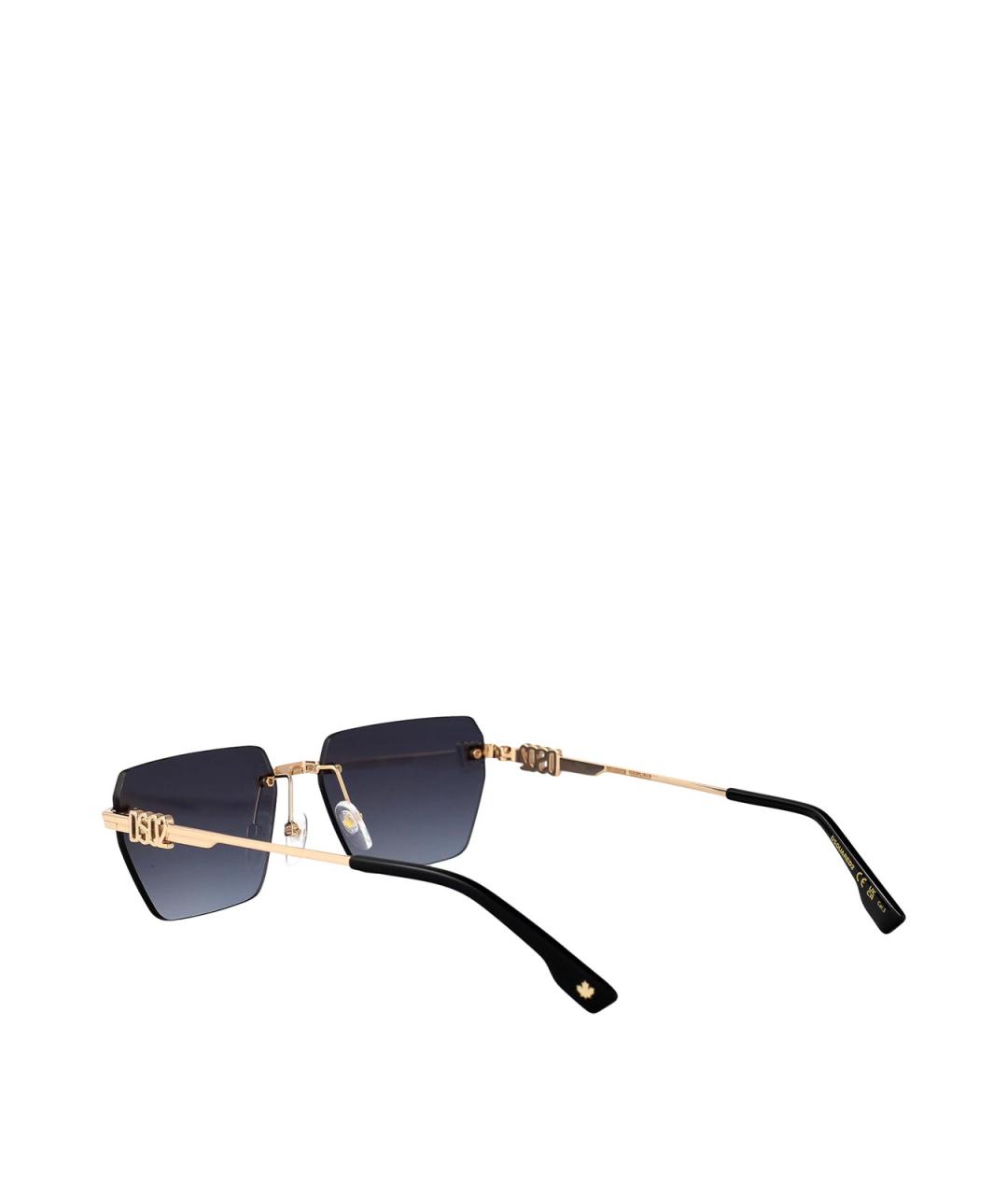 DSQUARED2 Золотые металлические солнцезащитные очки, фото 4