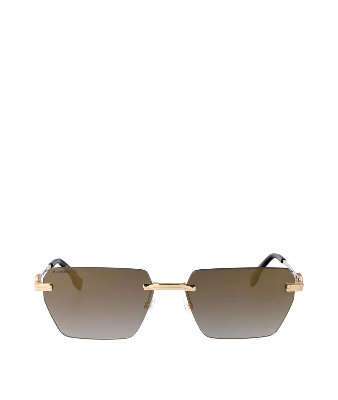 DSQUARED2 Золотые металлические солнцезащитные очки, фото 1