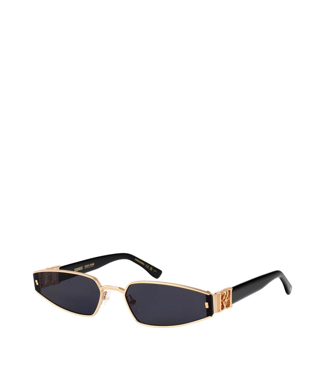 DSQUARED2 Золотые металлические солнцезащитные очки, фото 2