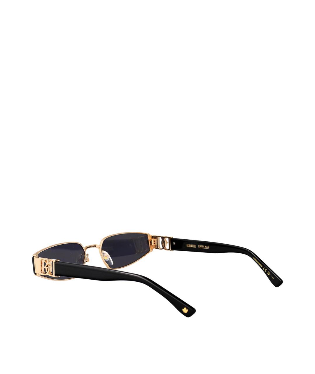 DSQUARED2 Золотые металлические солнцезащитные очки, фото 4