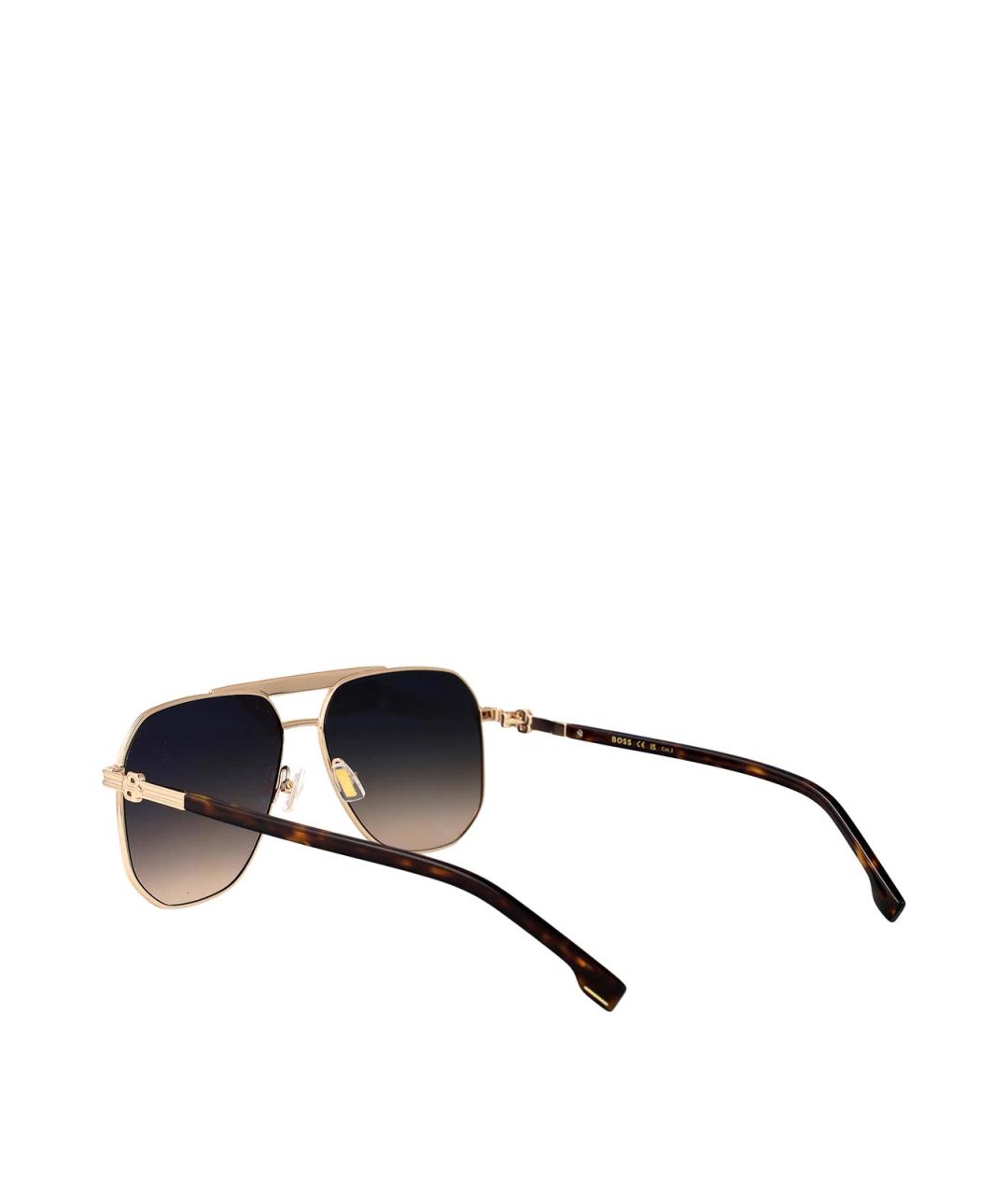 HUGO BOSS Золотые металлические солнцезащитные очки, фото 4