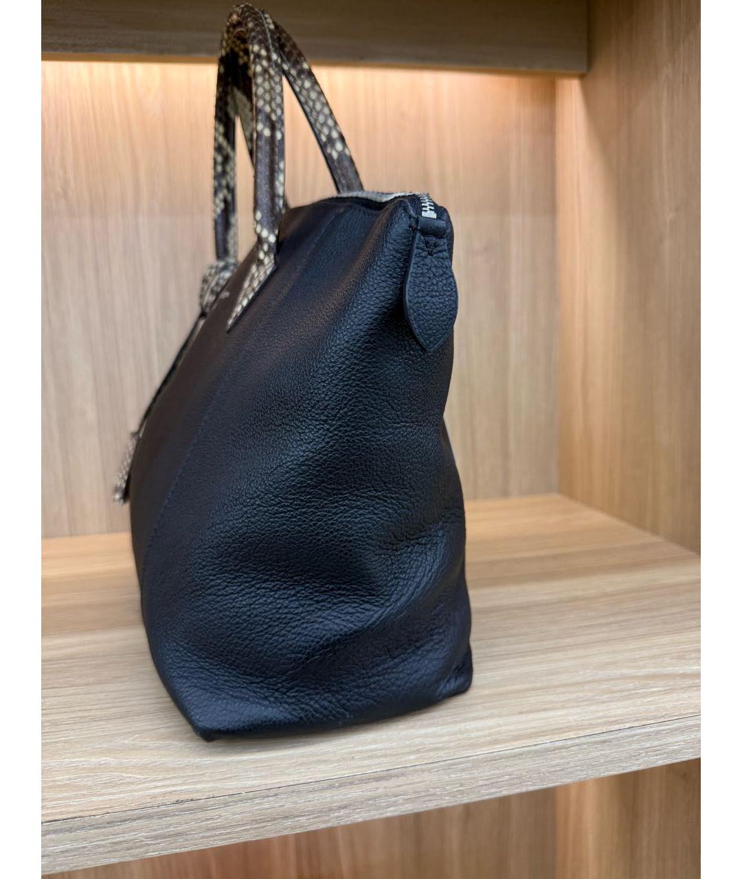 LOUIS VUITTON Черная кожаная сумка с короткими ручками, фото 3