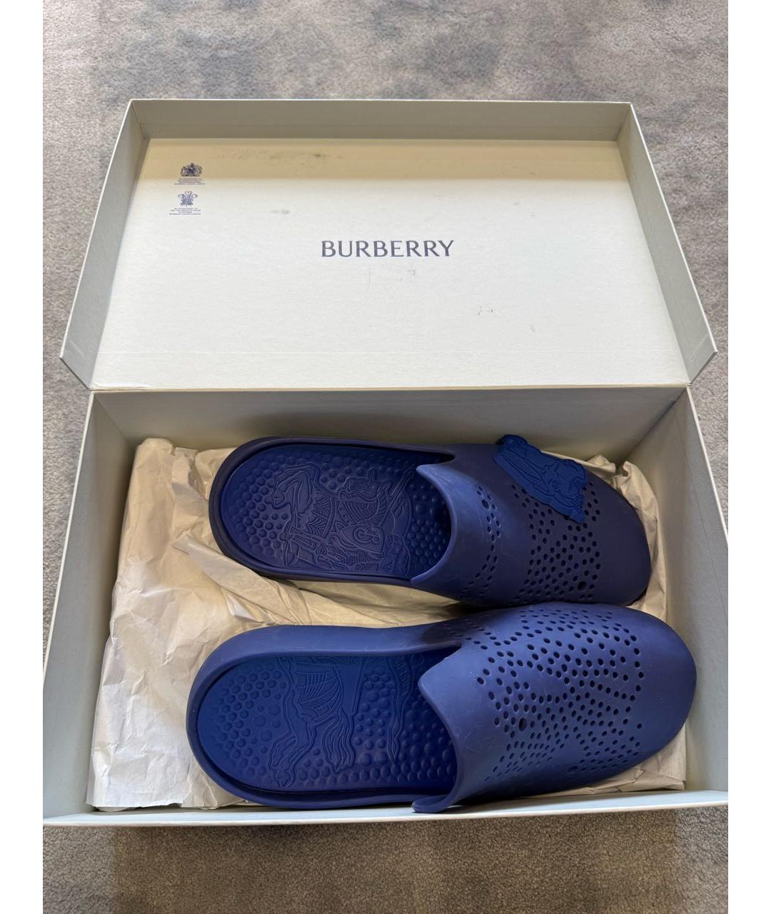 BURBERRY Синие резиновые сандалии, фото 8