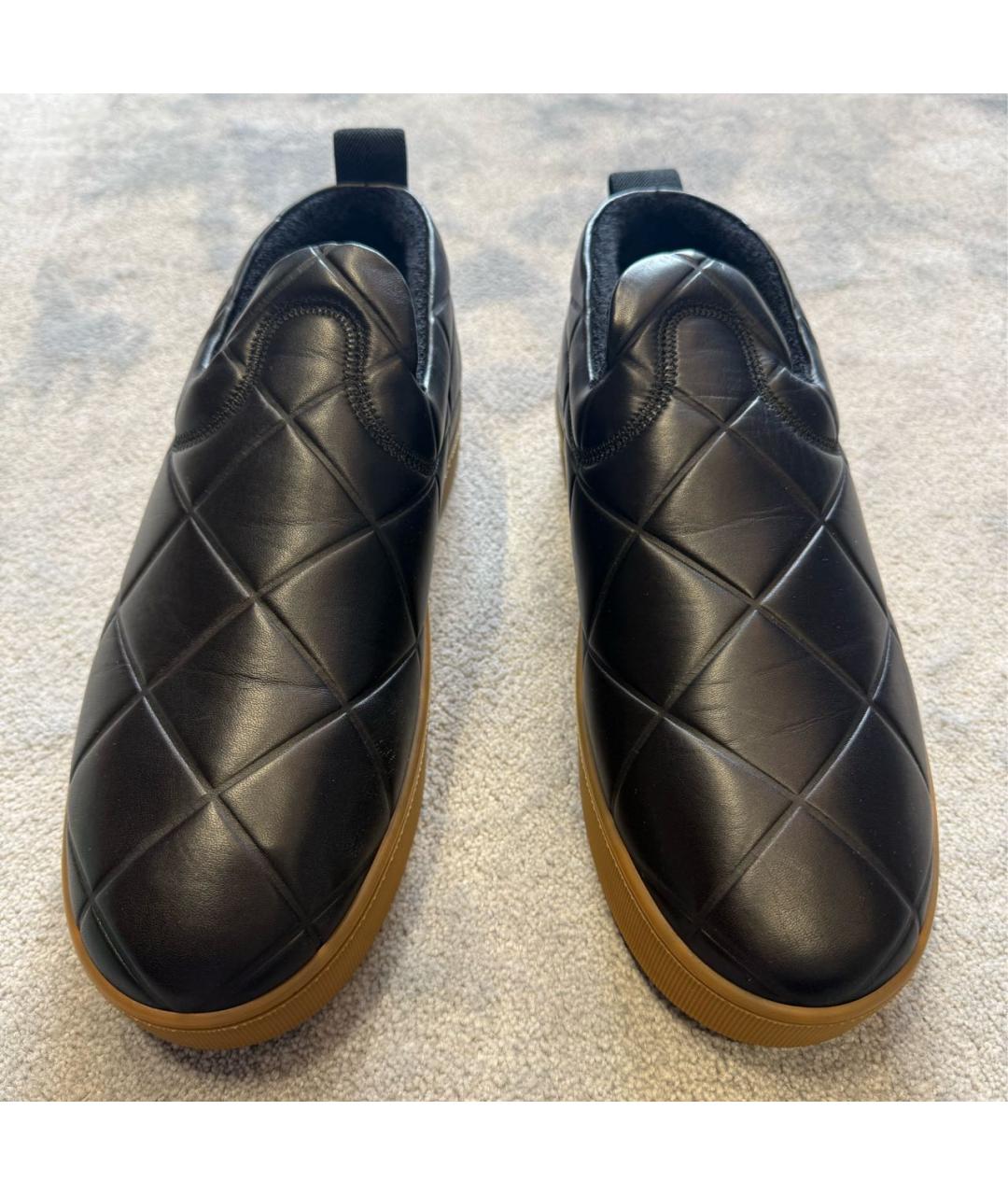 BOTTEGA VENETA Черные кожаные слипоны, фото 2