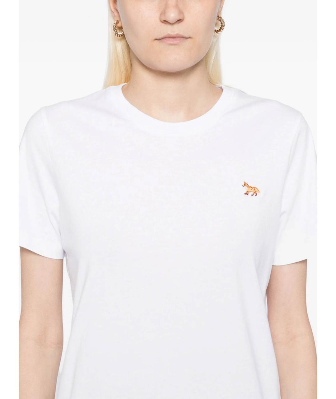 MAISON KITSUNE Белая хлопковая футболка, фото 3