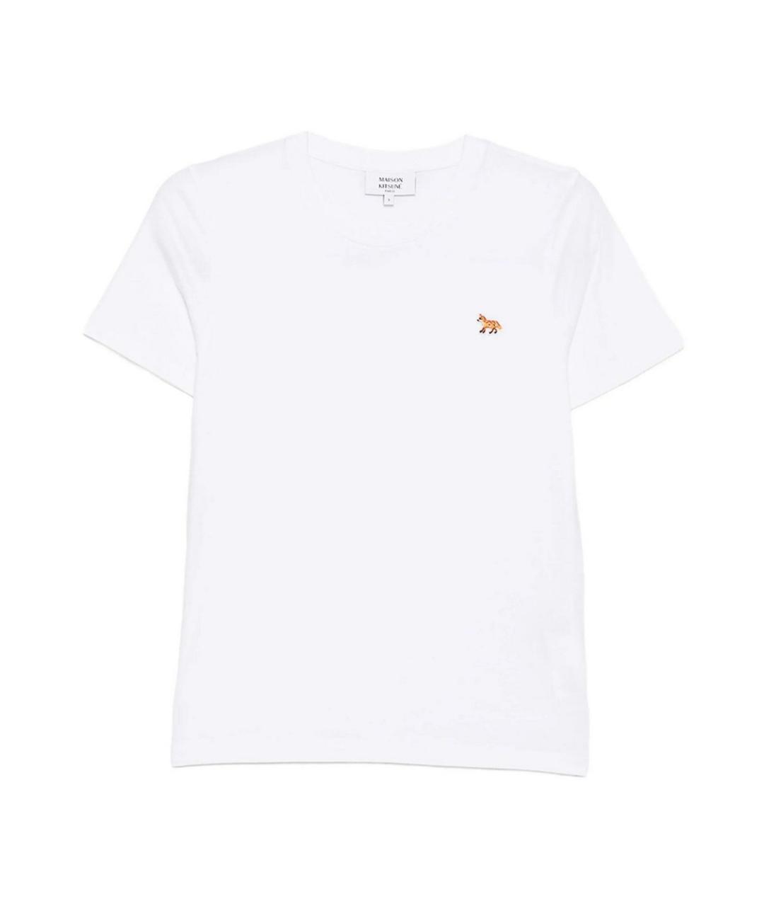 MAISON KITSUNE Белая хлопковая футболка, фото 1