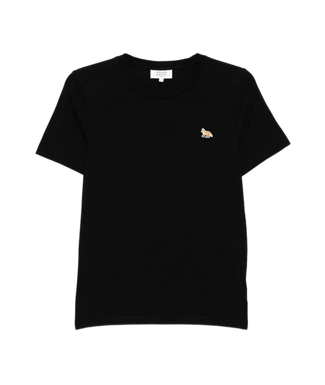 MAISON KITSUNE Черная хлопковая футболка, фото 1