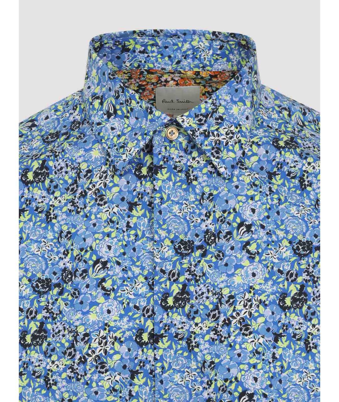 PAUL SMITH Синяя хлопковая кэжуал рубашка, фото 3