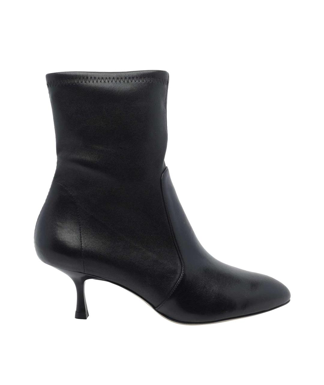 STUART WEITZMAN Черные кожаные ботильоны, фото 1