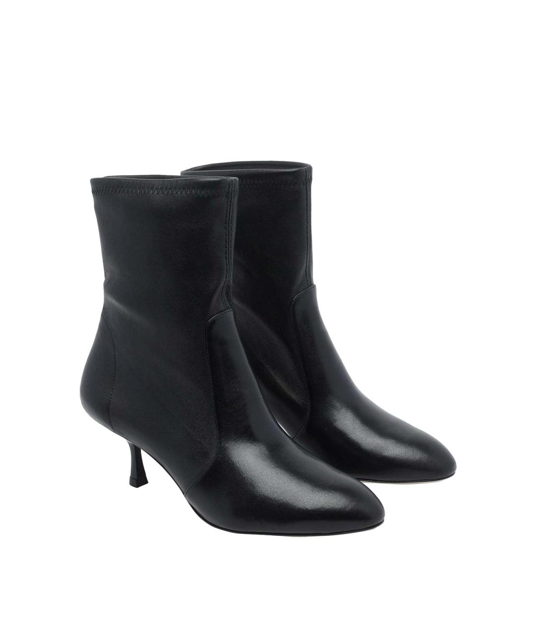 STUART WEITZMAN Черные кожаные ботильоны, фото 2