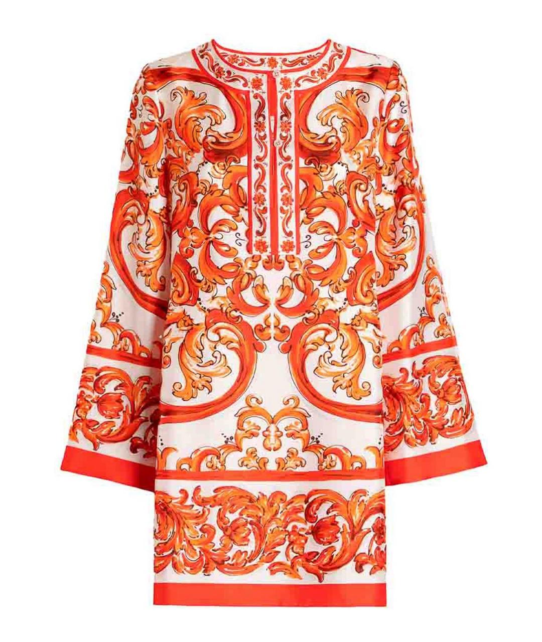 DOLCE&GABBANA Мульти шелковое повседневное платье, фото 1