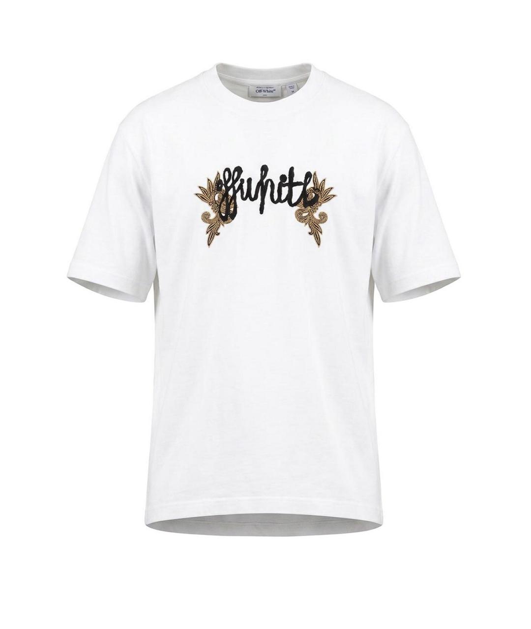 OFF-WHITE Белая хлопковая футболка, фото 1