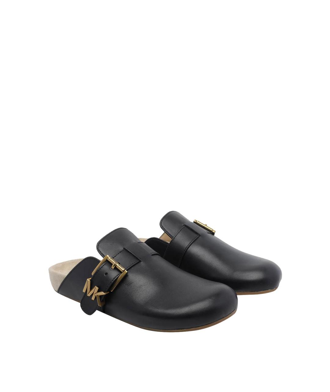 MICHAEL MICHAEL KORS Черные кожаные мюли, фото 2
