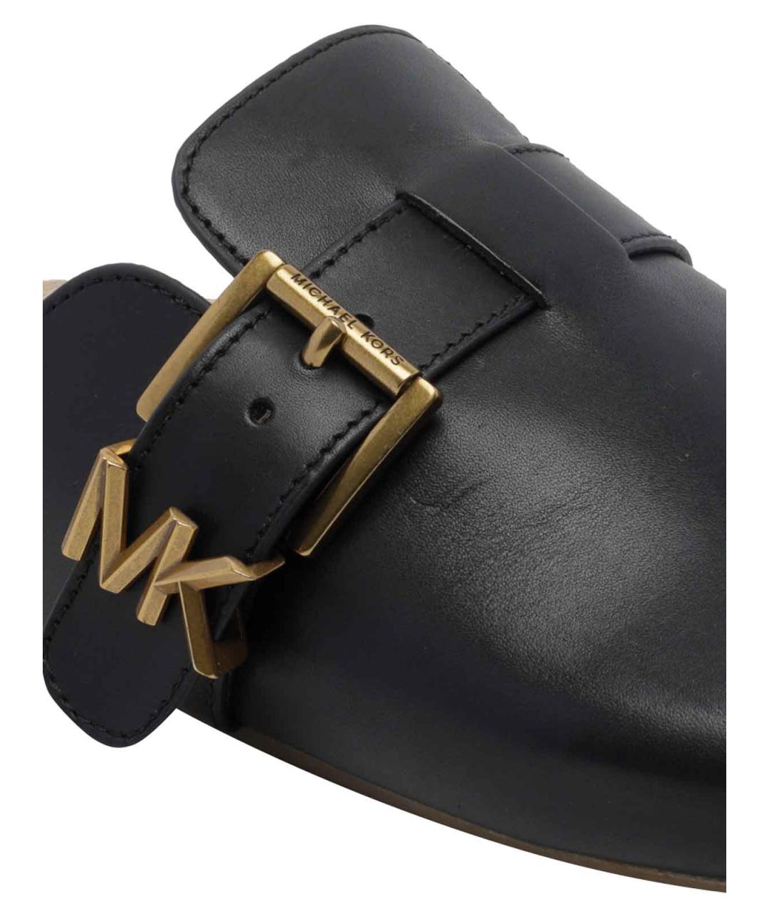 MICHAEL MICHAEL KORS Черные кожаные мюли, фото 4