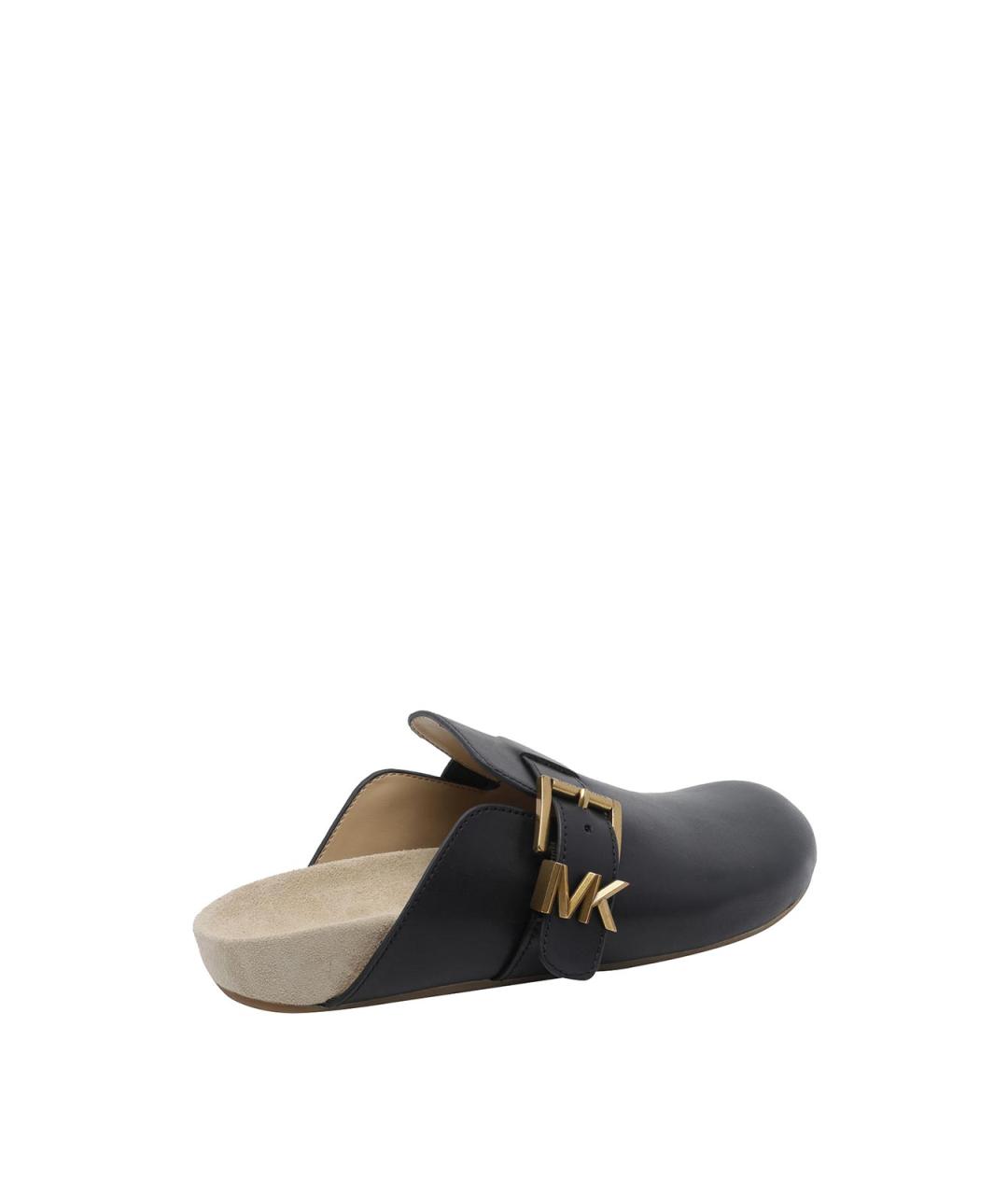 MICHAEL MICHAEL KORS Черные кожаные мюли, фото 3