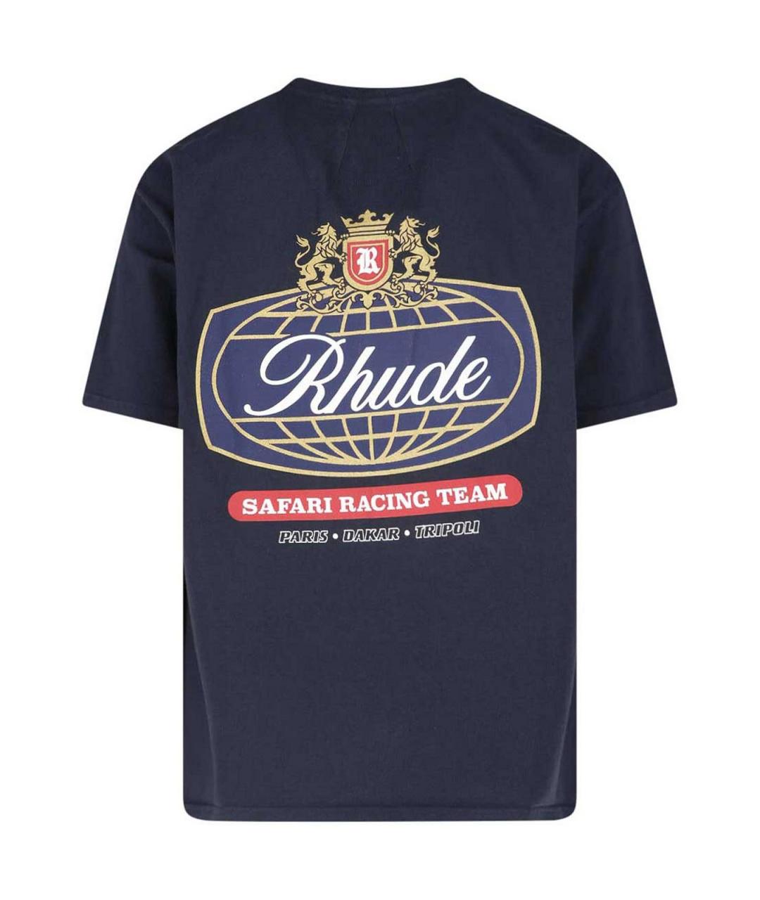 RHUDE Черная хлопковая футболка, фото 2