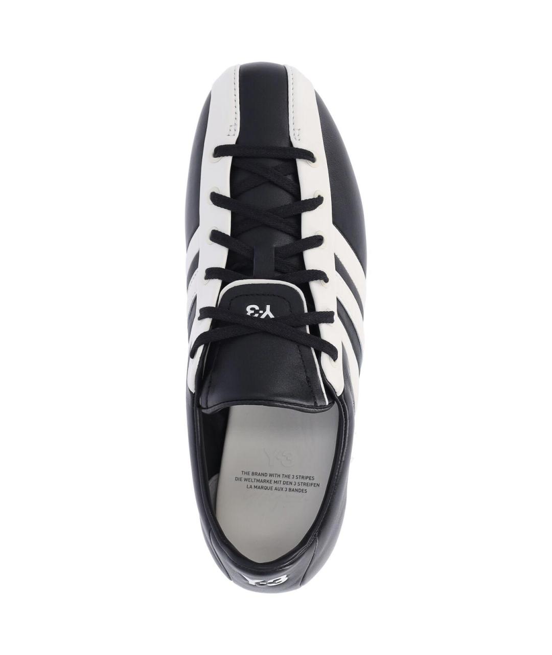 Y-3 Черные кожаные низкие кроссовки / кеды, фото 5