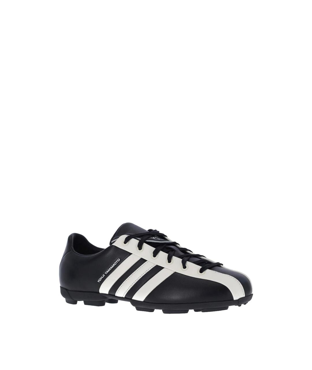 Y-3 Черные кожаные низкие кроссовки / кеды, фото 2