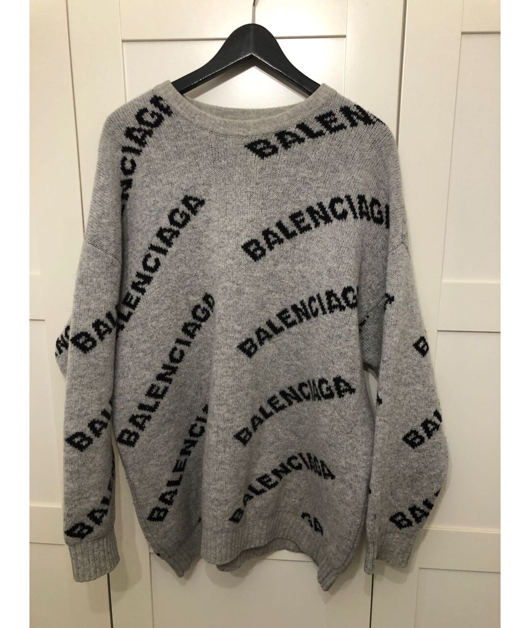 BALENCIAGA Серый шерстяной джемпер / свитер, фото 4