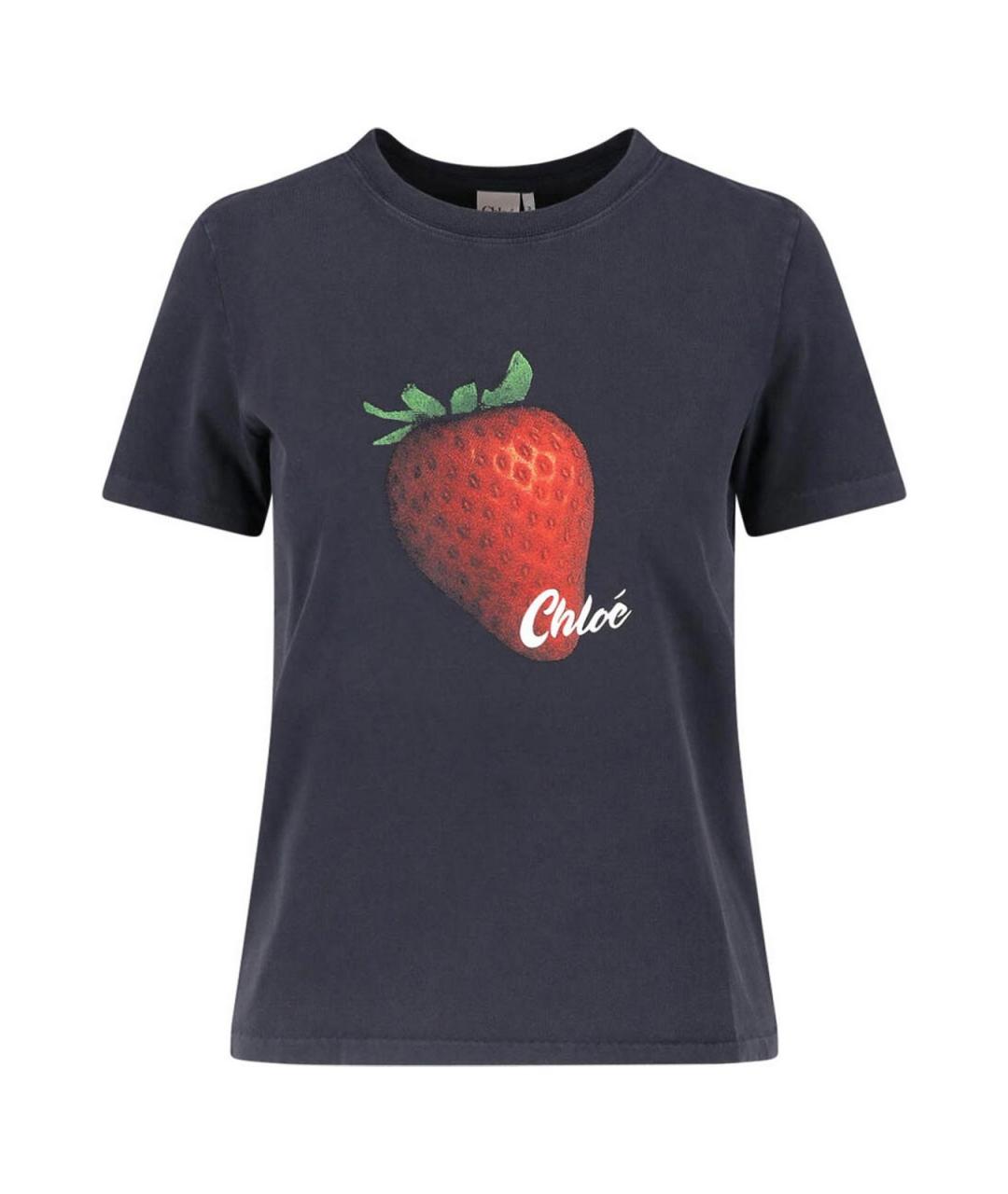 CHLOE Черная хлопковая футболка, фото 1