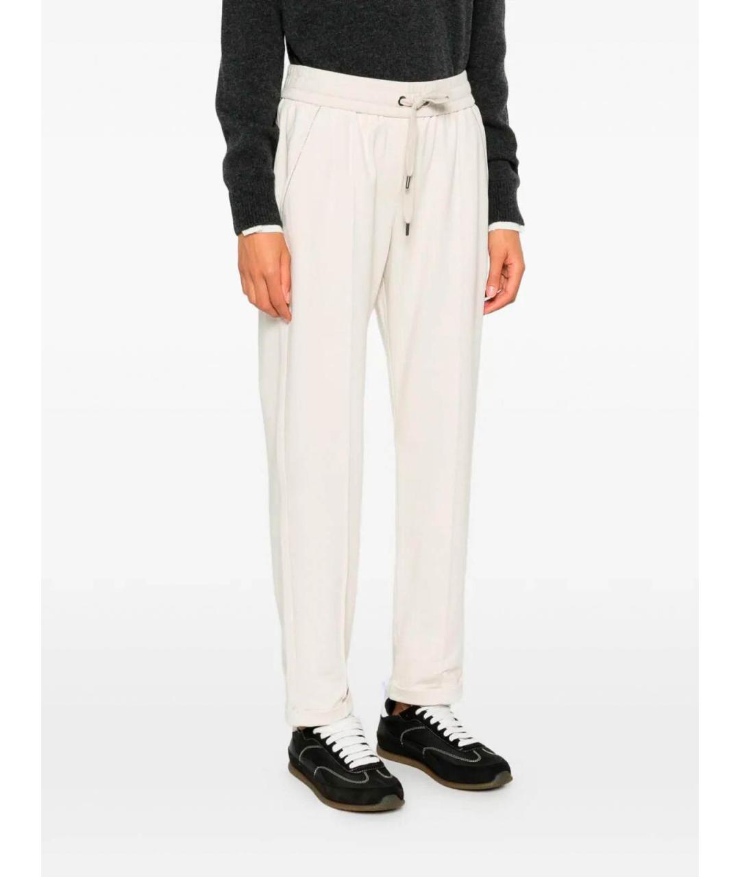 BRUNELLO CUCINELLI Белые хлопковые спортивные брюки и шорты, фото 4
