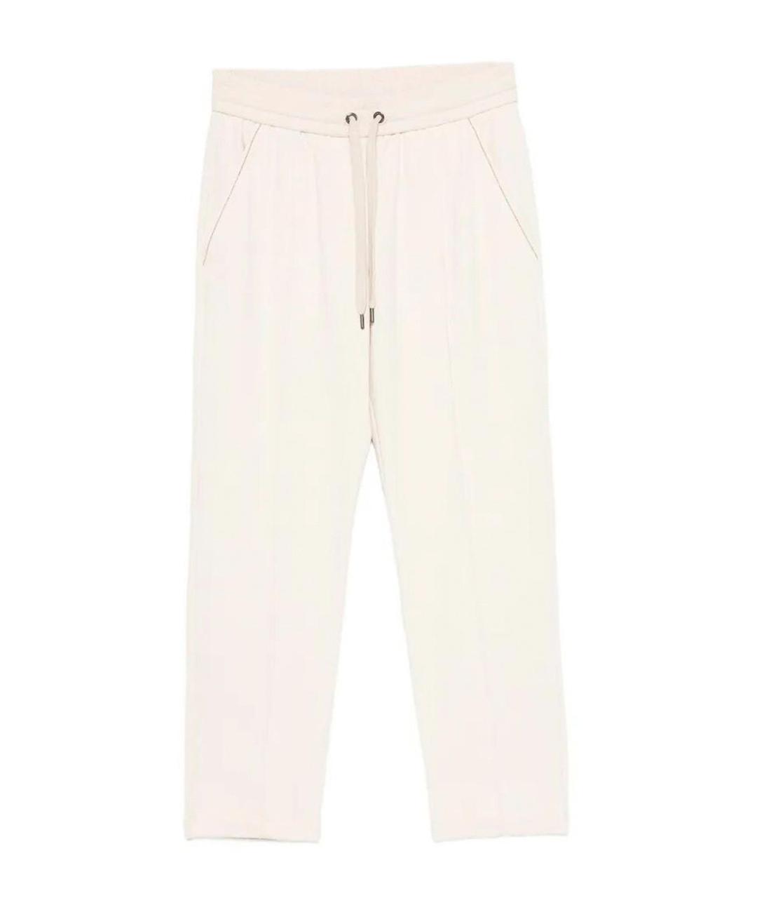 BRUNELLO CUCINELLI Белые хлопковые спортивные брюки и шорты, фото 1